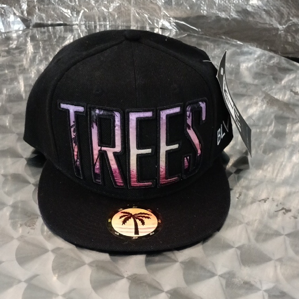 TREES Kids Snapback Hat - Black and Purple